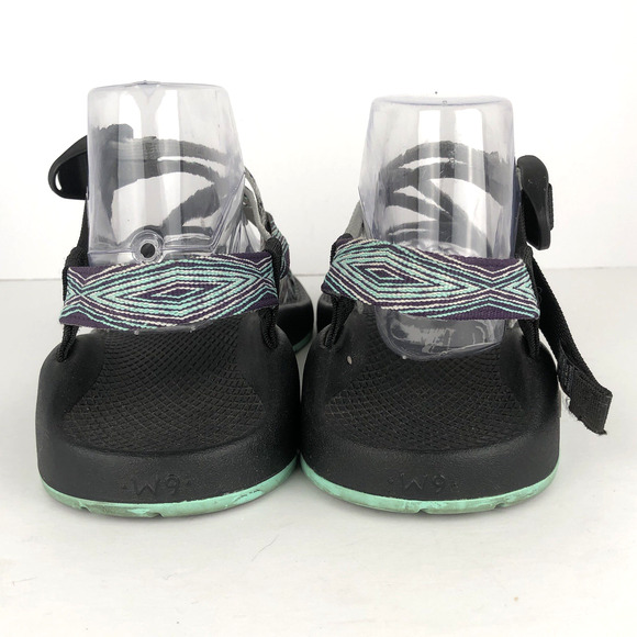 CHACO ZX2 Double Strapped Toe Loop Sandals Women's Sz 9 / 40 Pixel Weave Mint - Picture 5 of 11